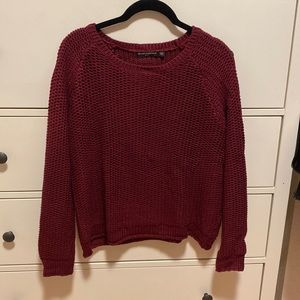 Brandy Melville OS wine colored knit sweater